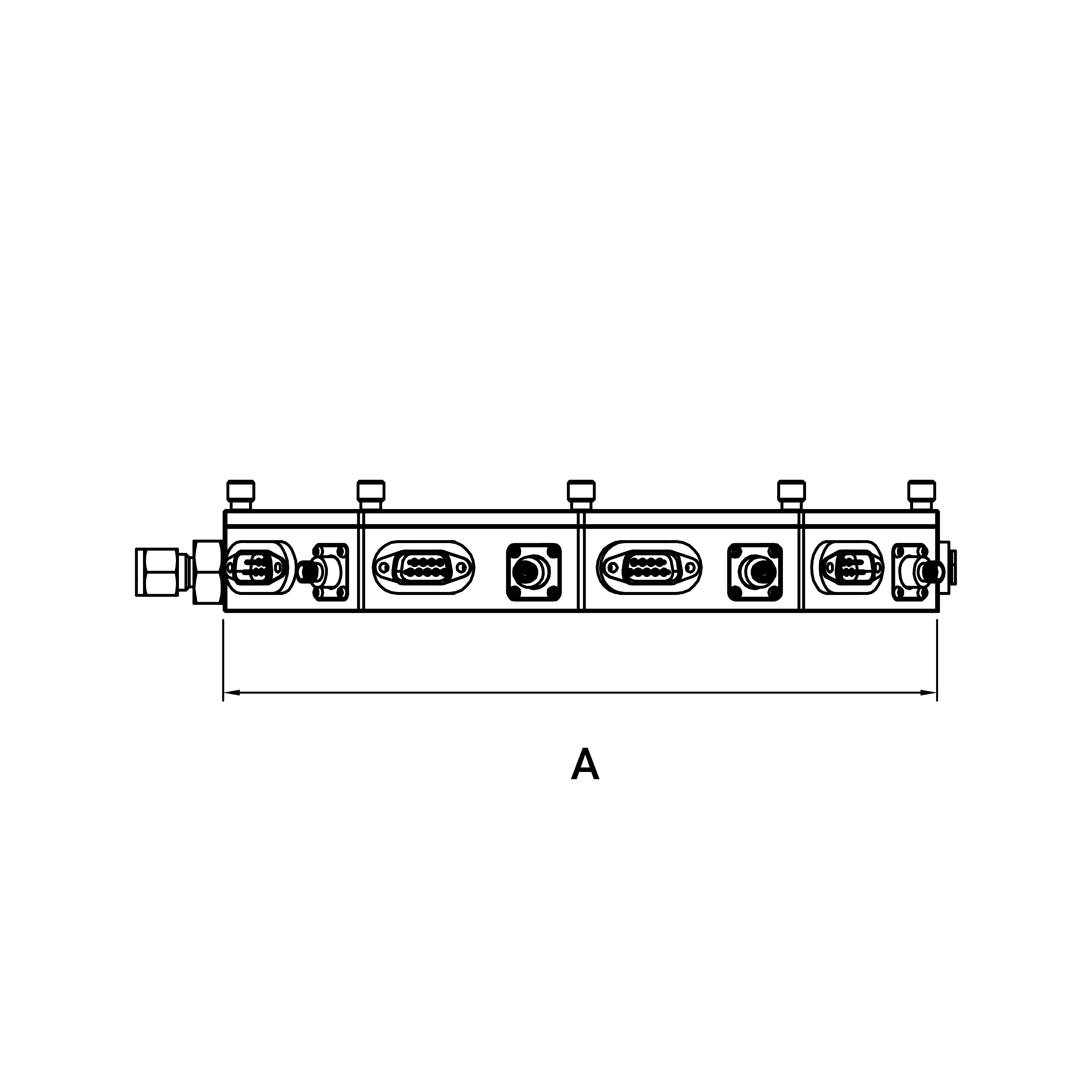 PZMPS-8ch's dimension Front view