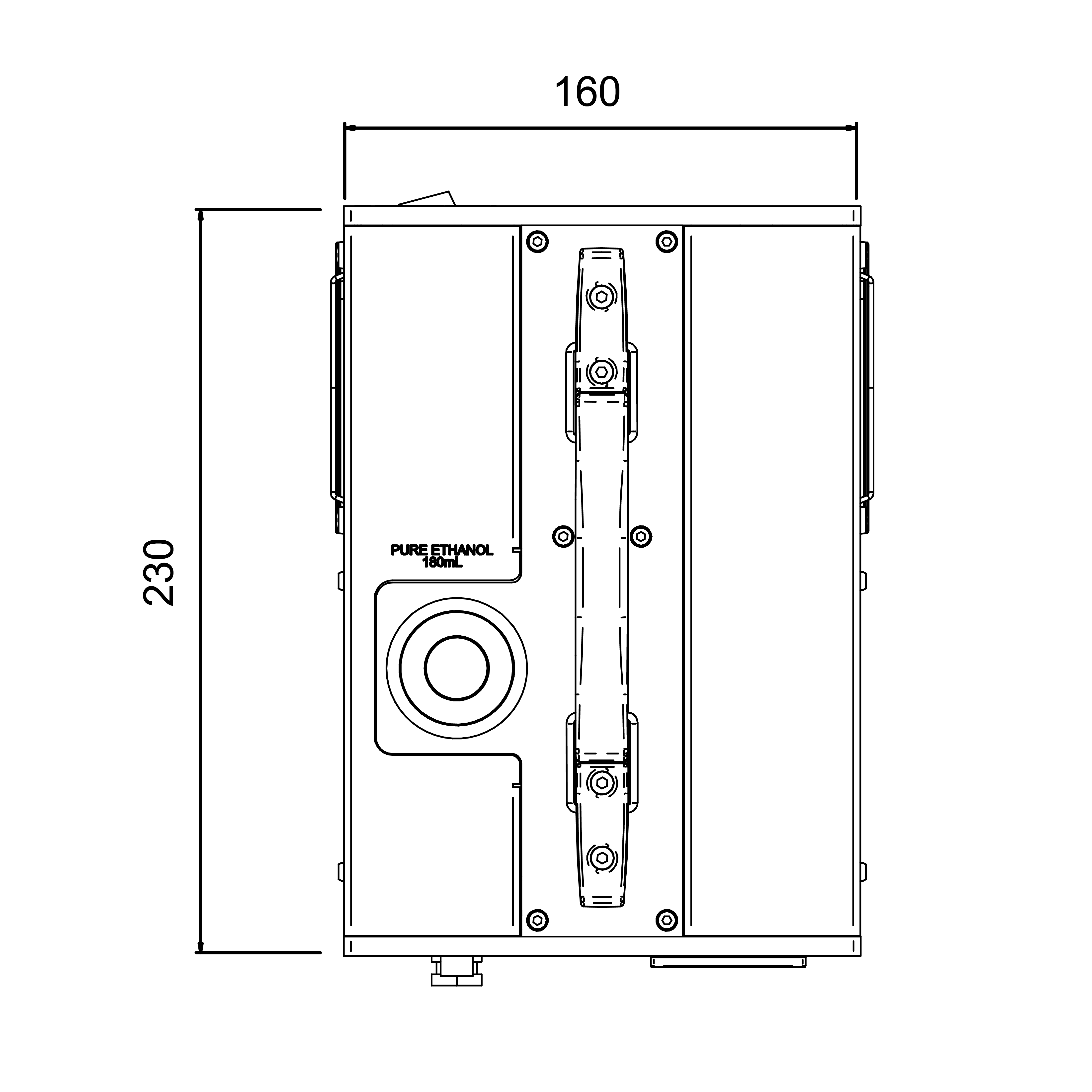 N-μChiller's dimension top view