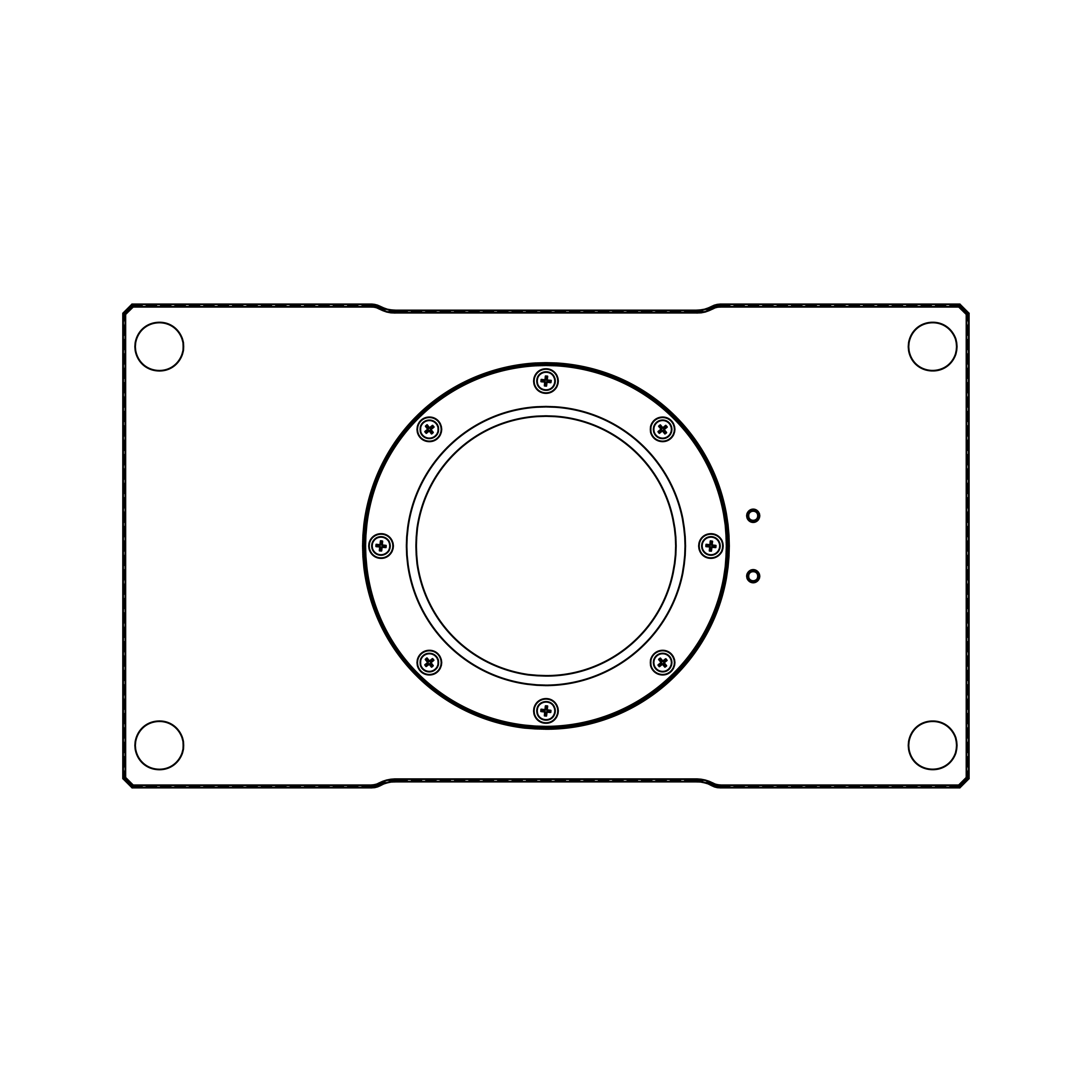 Dome-Type PEEK Cover for In-Situ XRD Experiments's dimension top view