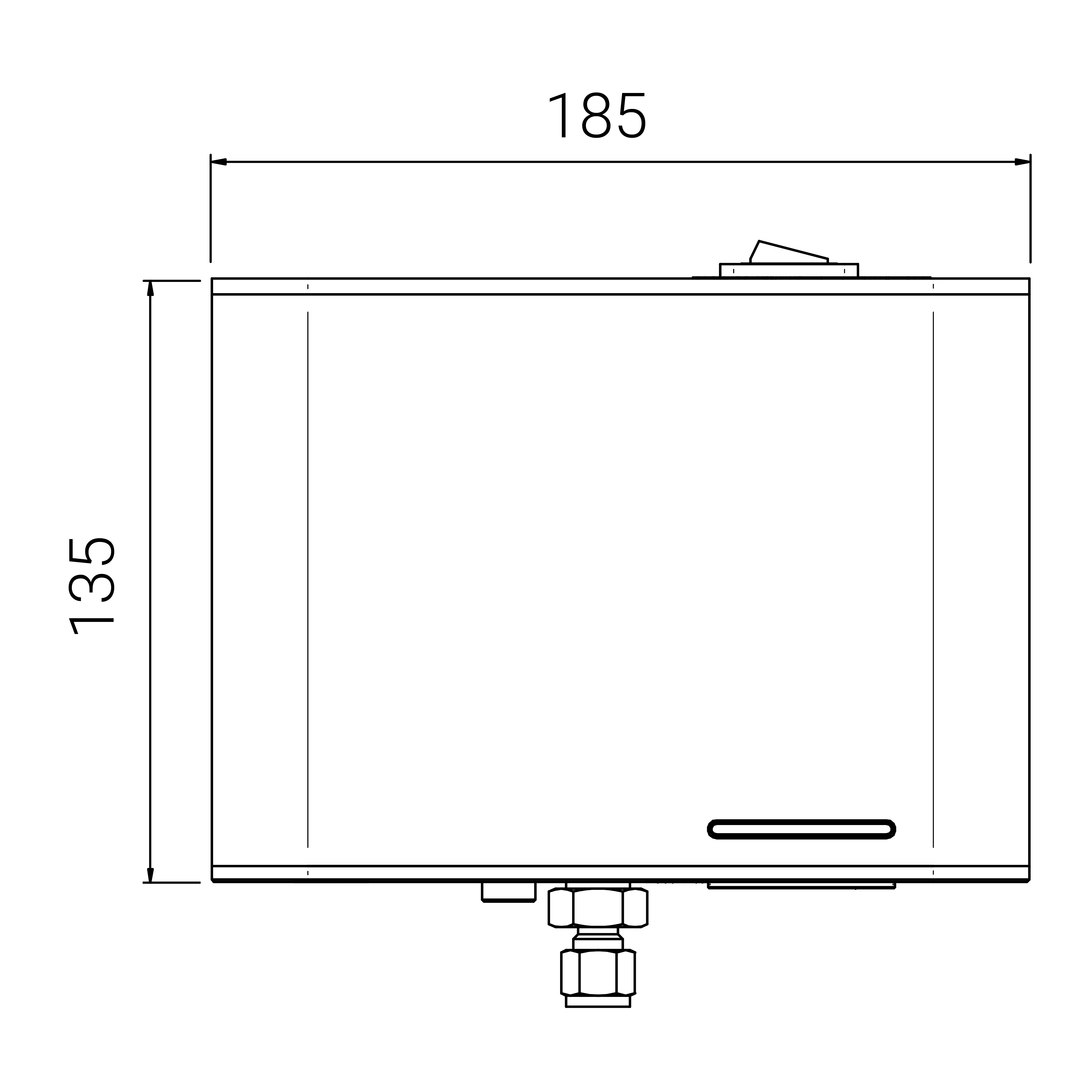 humidity controller's dimension top view