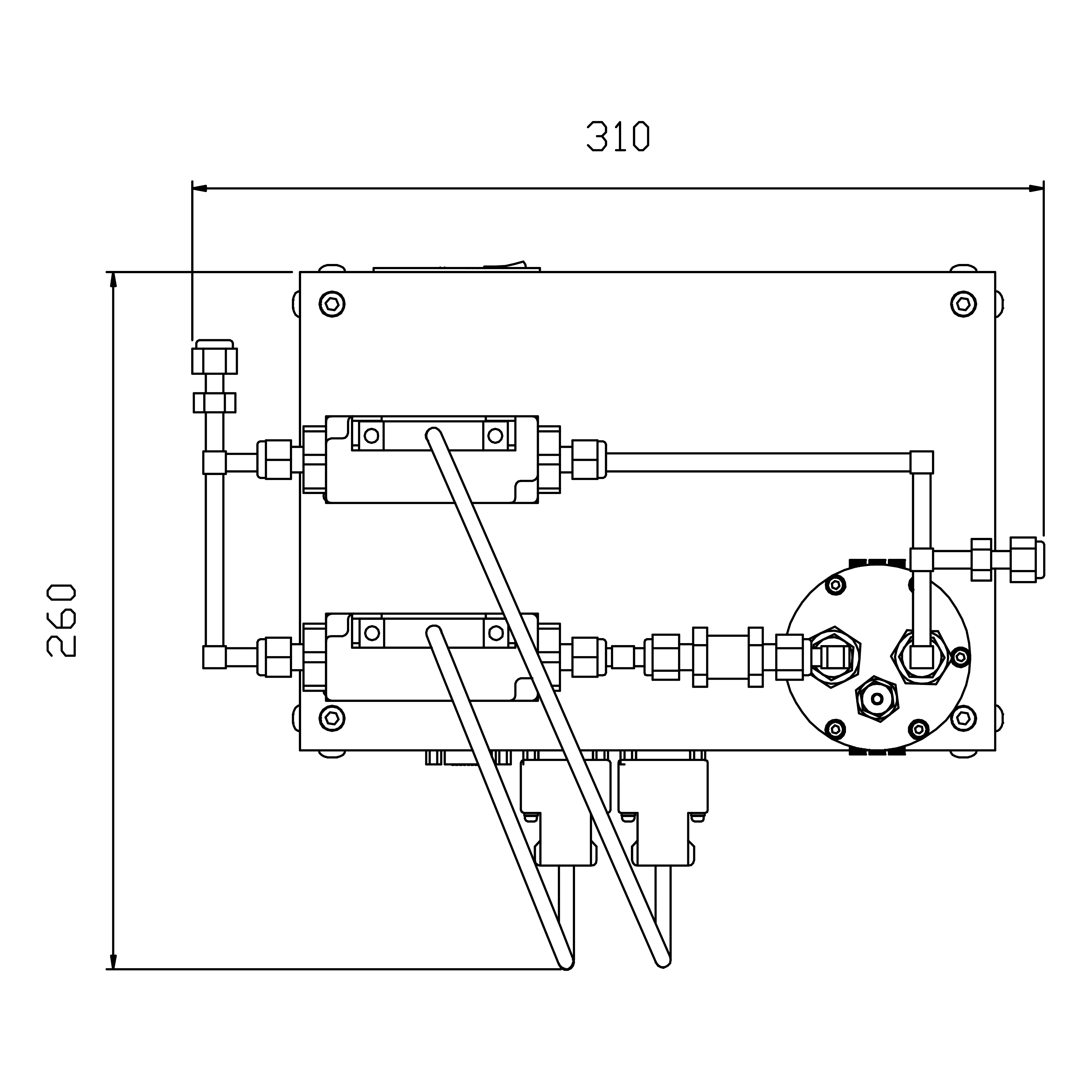 humidity controller's dimension top view