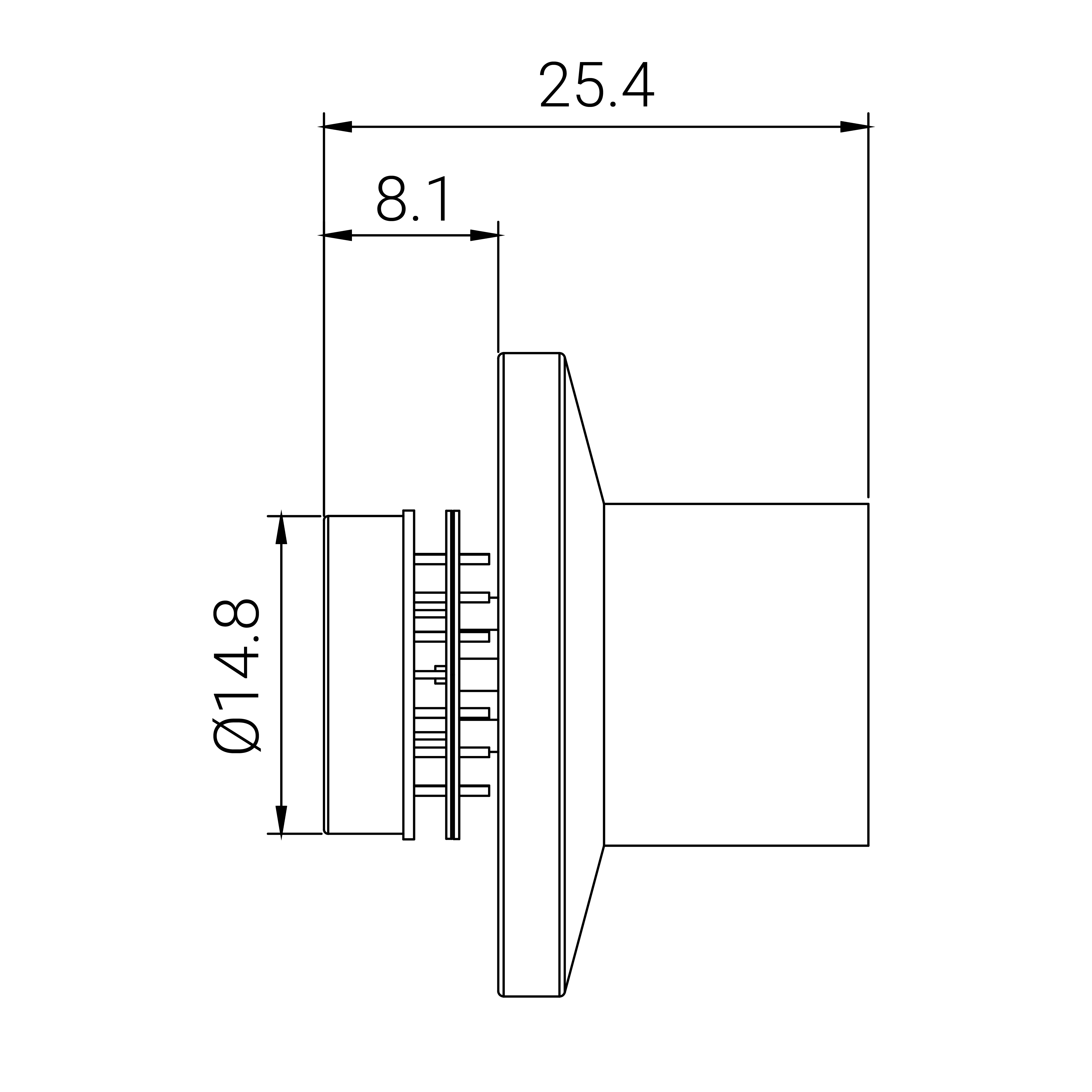 mgv-16's dimension right view