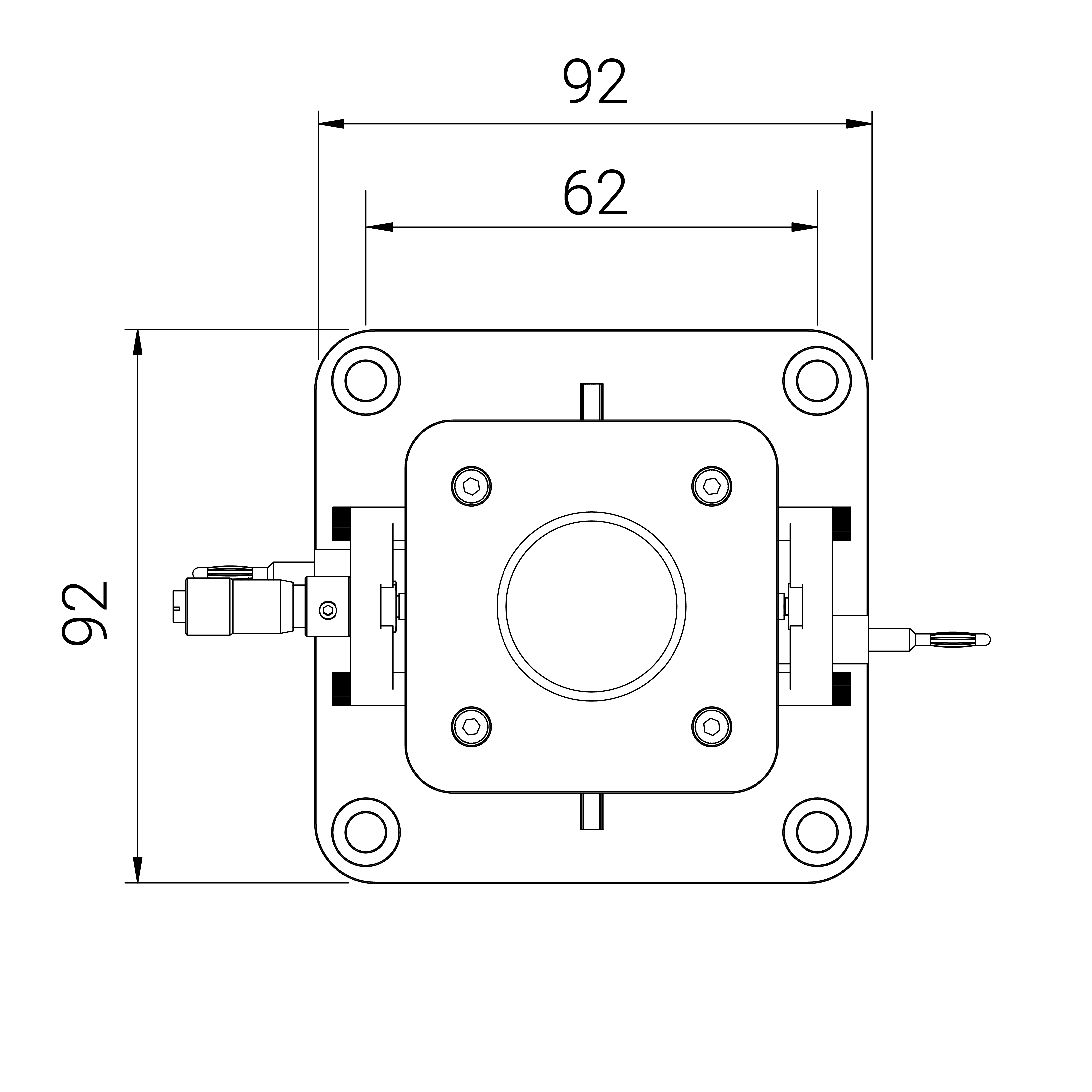 Raman Battery Chamber's dimension top view