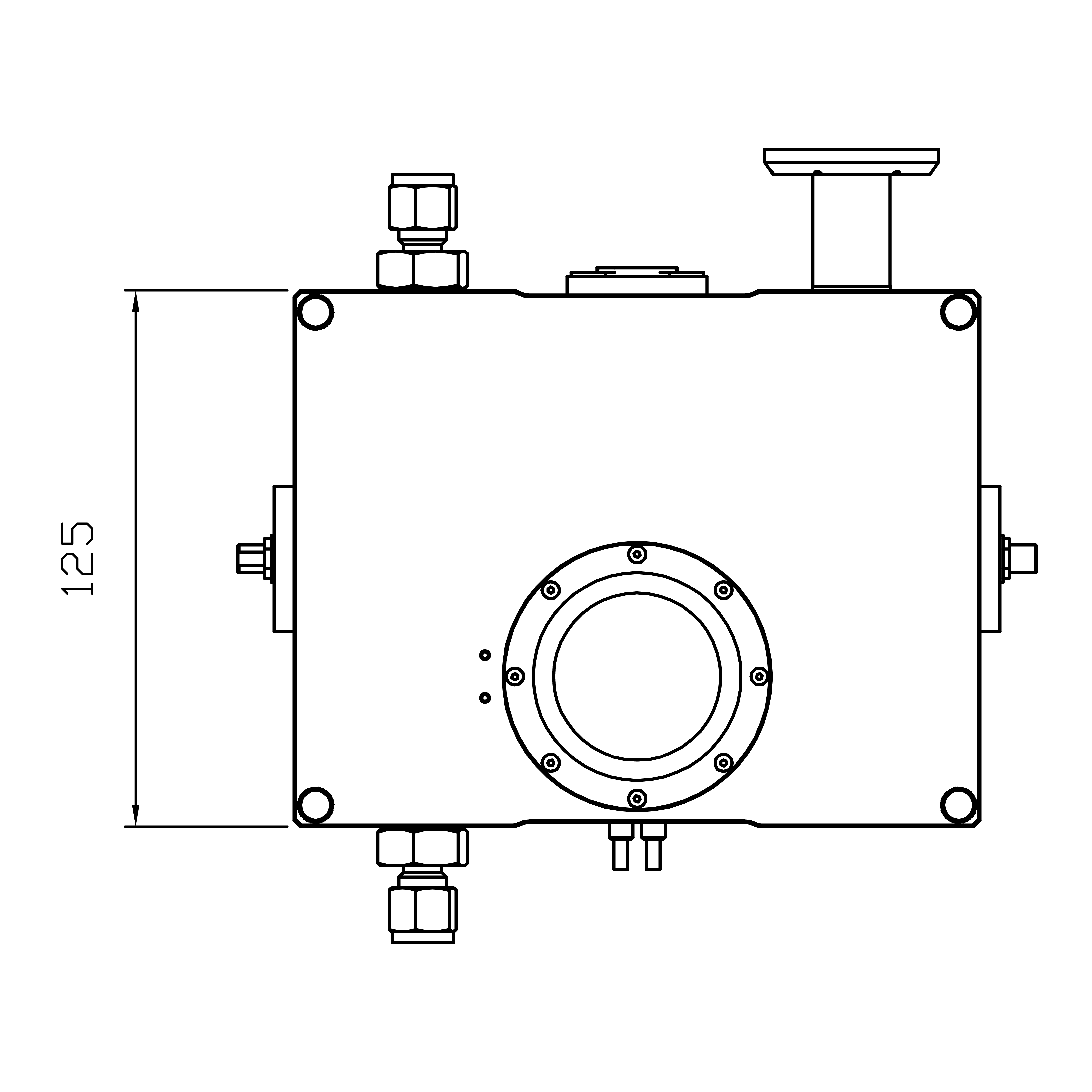 MFC controller's dimension top view