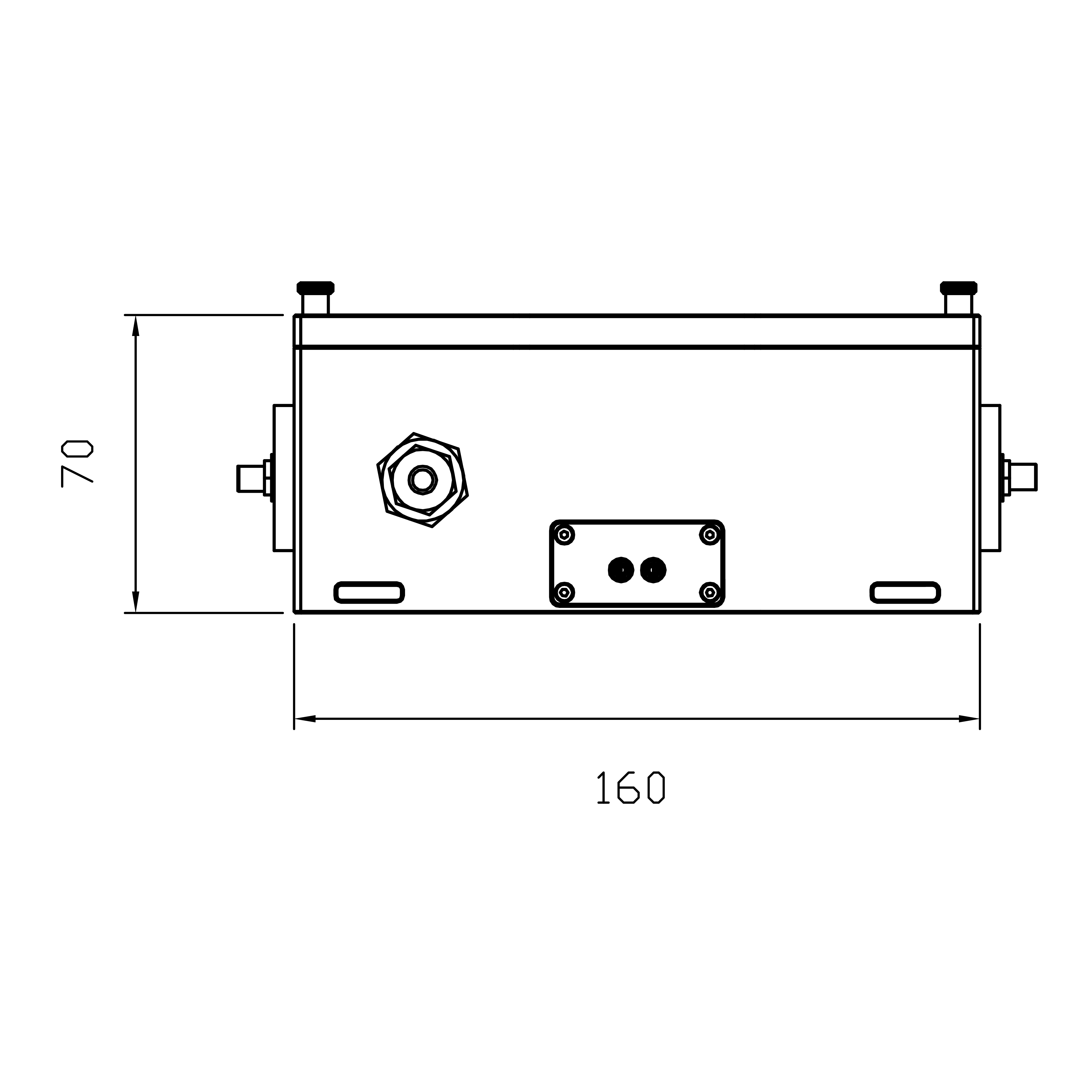 MFC controller's dimension front view