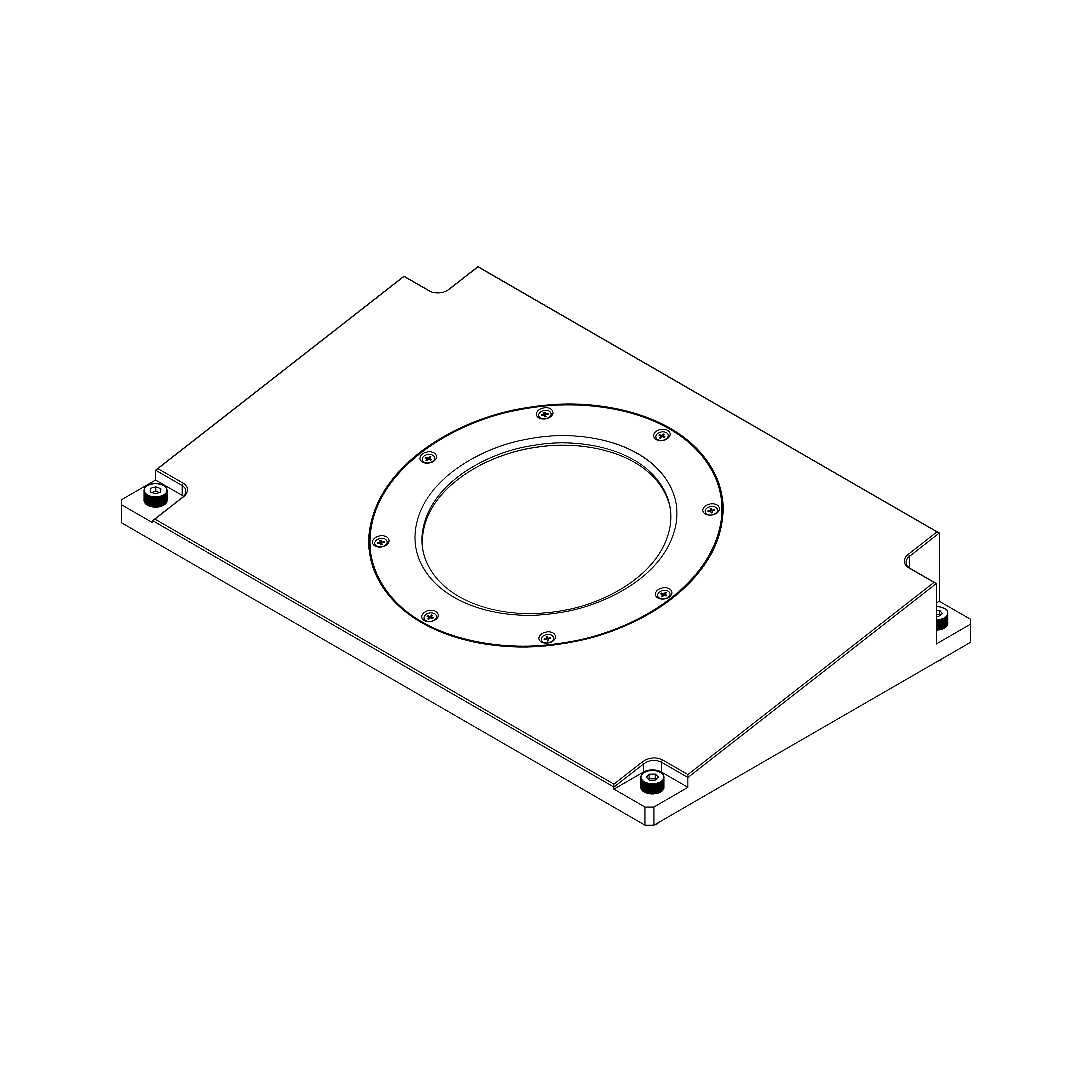 Tilted Window Cover for Optical Characterization's dimension 3D view