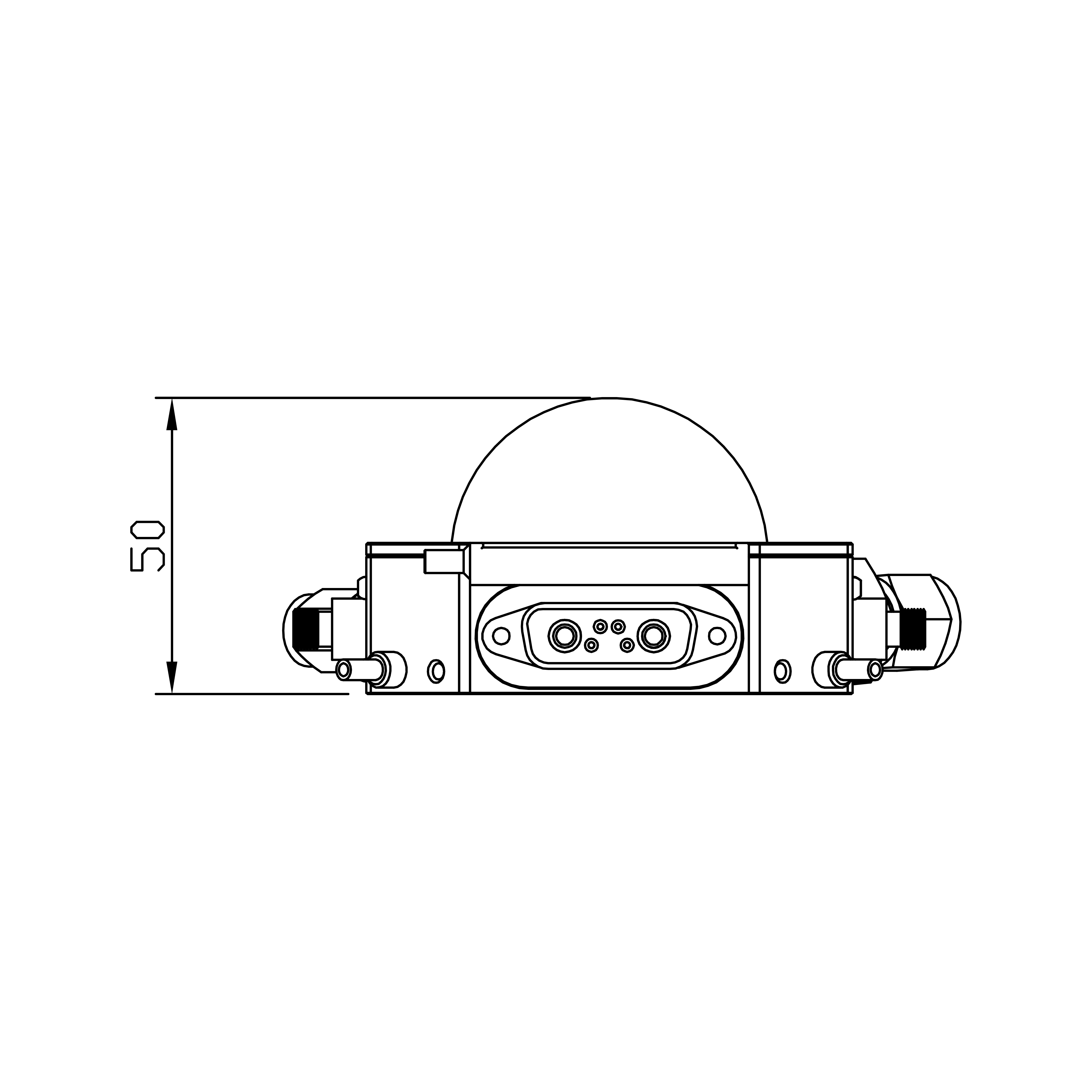 Environment System with Probes for Mounting XRD Machine's dimension front view