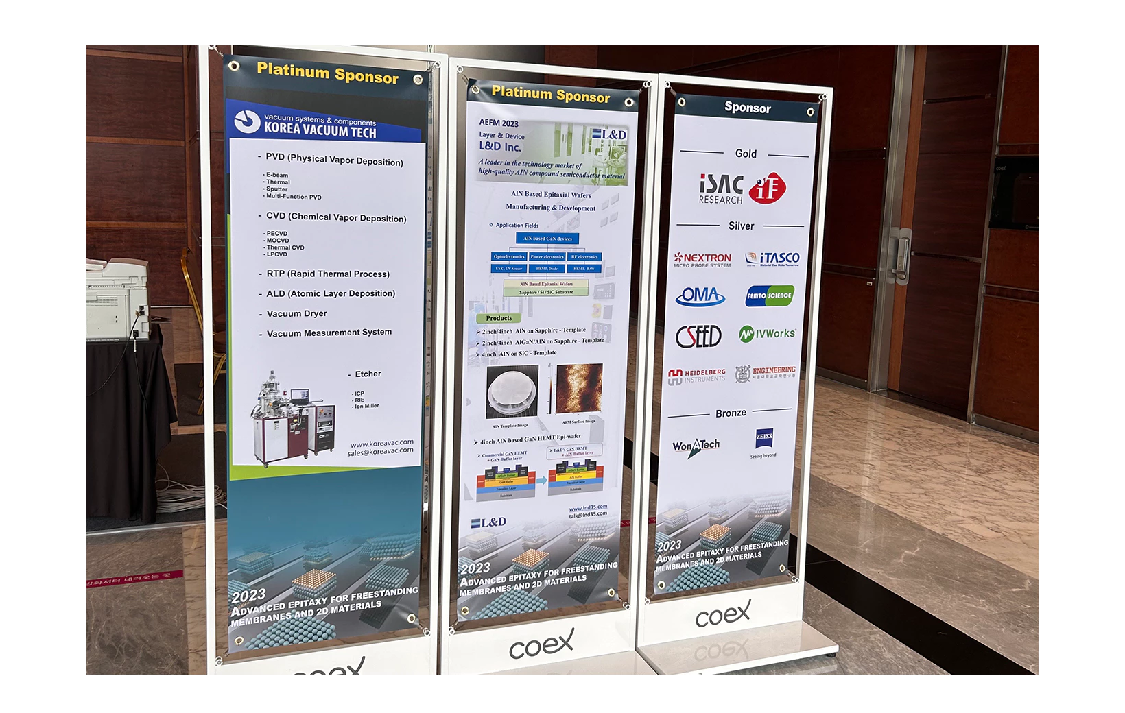 Nextron logo on the list of sponsors for the 2023 AEFM exhibition